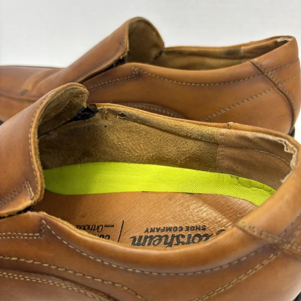 Florsheim Comfortech Slip On Oxford Dress Shoes Men 10.5 Brown Leather Ortholite